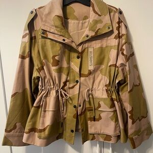 All Saints Women's Tan and Green Utility Jacket